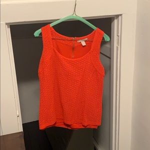 Banana crochet knit tank - full zip back